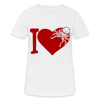 I Love Octopus Heart I Love Heart Symbol Logo Cute - Women's Breathable T-Shirt - white - Front - AI Model Female 172 dark (172cm)