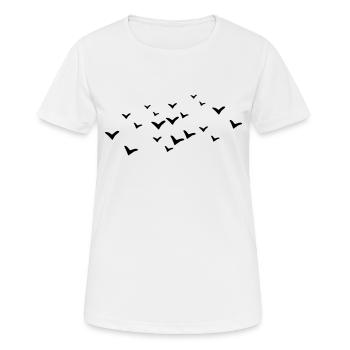 Oiseaux - T-shirt respirant Femme - blanc - Devant - AI Model Female 172 dark (172cm)