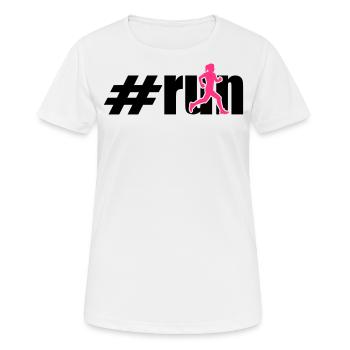 run woman 2 colours - T-shirt respirant Femme - blanc - Devant - AI Model Female 172 dark (172cm)