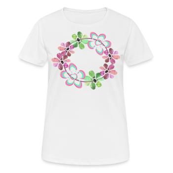 Fleurs fleurs - T-shirt respirant Femme - blanc - Devant - AI Model Female 172 dark (172cm)