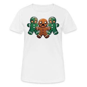 Pain d’épices ambulant - T-shirt respirant Femme - blanc - Devant - AI Model Female 172 dark (172cm)
