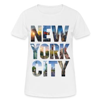 COLLAGE DE LA VILLE DE NEW YORK - T-shirt respirant Femme - blanc - Devant - AI Model Female 172 dark (172cm)