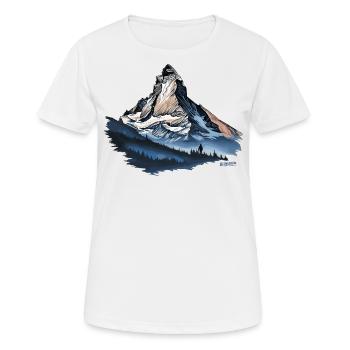 Matterhorn Schweiz - Andenken Souvenirs Geschenke - Frauen T-Shirt atmungsaktiv - Weiß - Vorne - AI Model Female 172 dark (172cm)