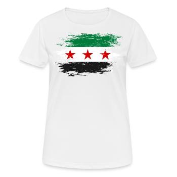 Drapeau syrien utilisé - T-shirt respirant Femme - blanc - Devant - AI Model Female 172 dark (172cm)