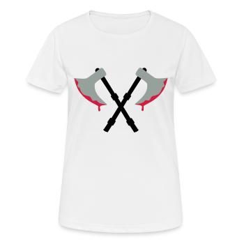 Axt - Blut - Frauen T-Shirt atmungsaktiv - Weiß - Vorne - AI Model Female 172 dark (172cm)