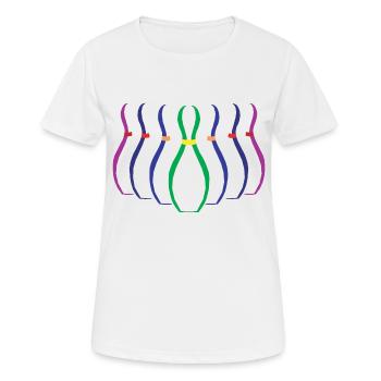Bowling Ten Pin Bowling Pins - Women's Breathable T-Shirt - white - Front - AI Model Female 172 dark (172cm)