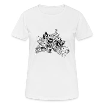 Berlin Stadtplan Bezirke - Frauen T-Shirt atmungsaktiv - Weiß - Vorne - AI Model Female 172 dark (172cm)