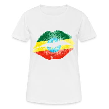 Kiss (Ethiopia) - Women's Breathable T-Shirt - white - Front - AI Model Female 172 dark (172cm)