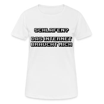 Schlafen - Frauen T-Shirt atmungsaktiv - Weiß - Vorne - AI Model Female 172 dark (172cm)