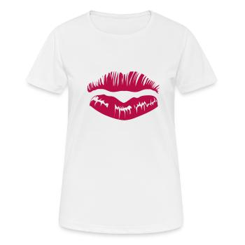Kiss - Frauen T-Shirt atmungsaktiv - Weiß - Vorne - AI Model Female 172 dark (172cm)