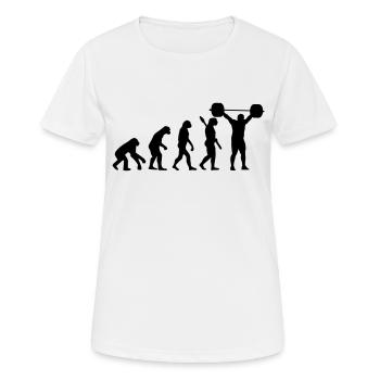 Evolution of Weightlifter - Women's Breathable T-Shirt - white - Front - AI Model Female 172 dark (172cm)