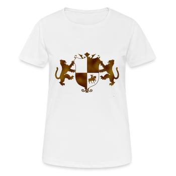 Goldenes Wappen - Frauen T-Shirt atmungsaktiv - Weiß - Vorne - AI Model Female 172 dark (172cm)