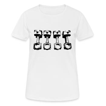 Pistons 4 cylindres - T-shirt respirant Femme - blanc - Devant - AI Model Female 172 dark (172cm)