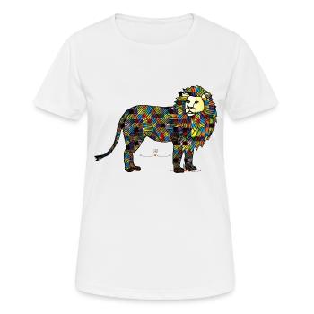 Stark wie ein Löwe- Die Hüter von Orbis - Frauen T-Shirt atmungsaktiv - Weiß - Vorne - AI Model Female 172 dark (172cm)