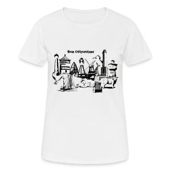 Moin Ostfriesland - Frauen T-Shirt atmungsaktiv - Weiß - Vorne - AI Model Female 172 dark (172cm)