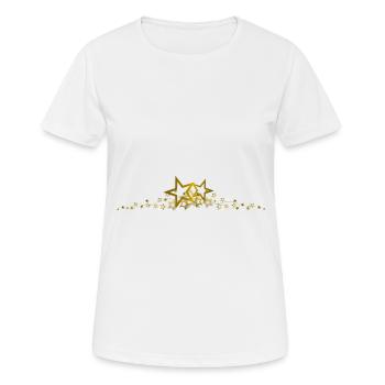 Sternrahmen Gold - Frauen T-Shirt atmungsaktiv - Weiß - Vorne - AI Model Female 172 dark (172cm)