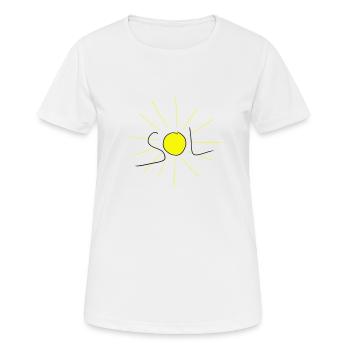 SONNE Urlaubsreif - Frauen T-Shirt atmungsaktiv - Weiß - Vorne - AI Model Female 172 dark (172cm)