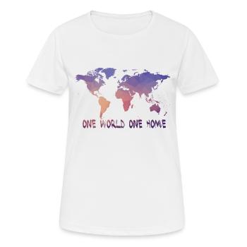Un monde un monde carte du monde - T-shirt respirant Femme - blanc - Devant - AI Model Female 172 dark (172cm)