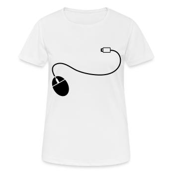 mouse_cursor__f1 - Frauen T-Shirt atmungsaktiv - Weiß - Vorne - AI Model Female 172 dark (172cm)