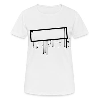 cool rahmen schild graffiti stempel tropfen umrand - Frauen T-Shirt atmungsaktiv - Weiß - Vorne - AI Model Female 172 dark (172cm)