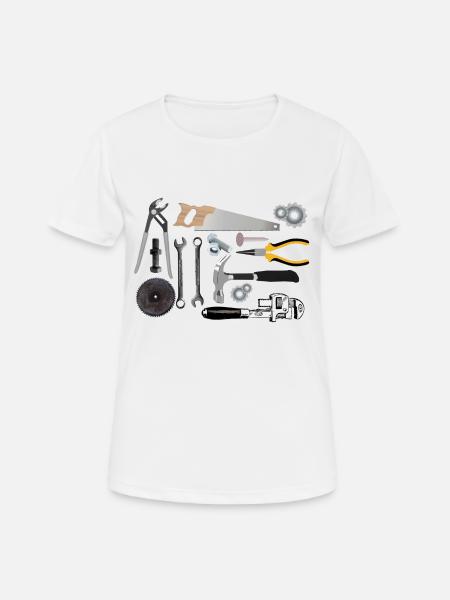 Werkzeuge - Frauen T-Shirt atmungsaktiv - Weiß