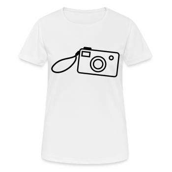 kamera_f1 - T-shirt respirant Femme - blanc - Devant - AI Model Female 172 dark (172cm)