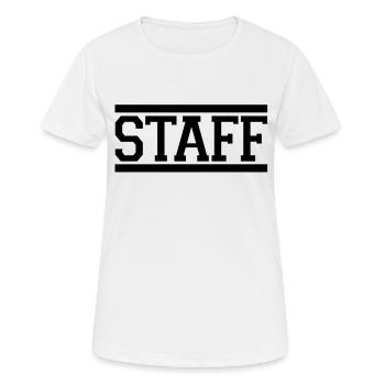 staff - Frauen T-Shirt atmungsaktiv - Weiß - Vorne - AI Model Female 172 dark (172cm)
