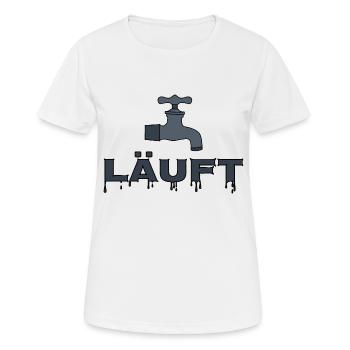 Wasserhahn läuft - Frauen T-Shirt atmungsaktiv - Weiß - Vorne - AI Model Female 172 dark (172cm)