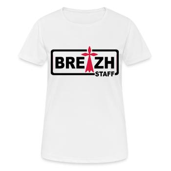 Breizh staff 2 - T-shirt respirant Femme - blanc - Devant - AI Model Female 172 dark (172cm)