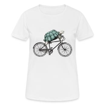Fahrrad Schildkröte Zweirad Radsport Geschenk - Frauen T-Shirt atmungsaktiv - Weiß - Vorne - AI Model Female 172 dark (172cm)