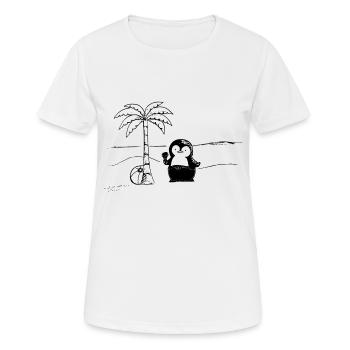 Pingouin en vacances - T-shirt respirant Femme - blanc - Devant - AI Model Female 172 dark (172cm)