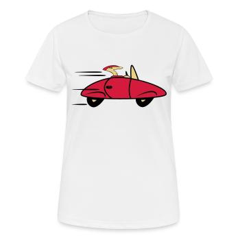 Auto Sportwagen schnell Wagen - Frauen T-Shirt atmungsaktiv - Weiß - Vorne - AI Model Female 172 dark (172cm)