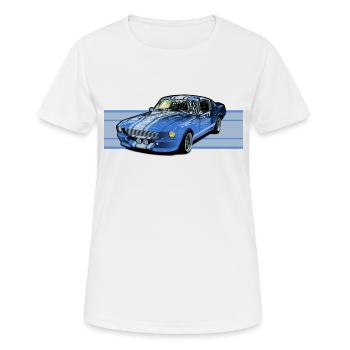 Sportwagen - Frauen T-Shirt atmungsaktiv - Weiß - Vorne - AI Model Female 172 dark (172cm)