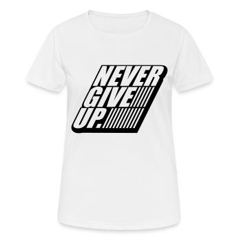 logo 3d stripe design ne jamais abandonner jamais aufg - T-shirt respirant Femme - blanc - Devant - AI Model Female 172 dark (172cm)