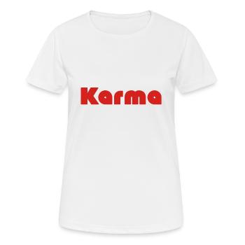 Karma - Frauen T-Shirt atmungsaktiv - Weiß - Vorne - AI Model Female 172 dark (172cm)