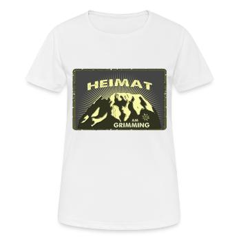 Grimming Heimat - Frauen T-Shirt atmungsaktiv - Weiß - Vorne - AI Model Female 172 dark (172cm)