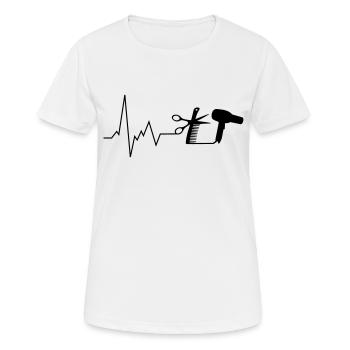herzschlag friseurin - Frauen T-Shirt atmungsaktiv - Weiß - Vorne - AI Model Female 172 dark (172cm)