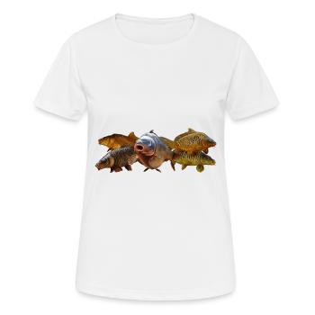 gang de carpes - T-shirt respirant Femme - blanc - Devant - AI Model Female 172 dark (172cm)