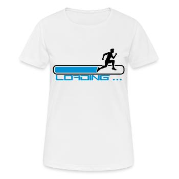 text aufladen loading ladebalken sport rennen spri - Frauen T-Shirt atmungsaktiv - Weiß - Vorne - AI Model Female 172 dark (172cm)