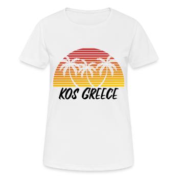Kos Grèce - T-shirt respirant Femme - blanc - Devant - AI Model Female 172 dark (172cm)