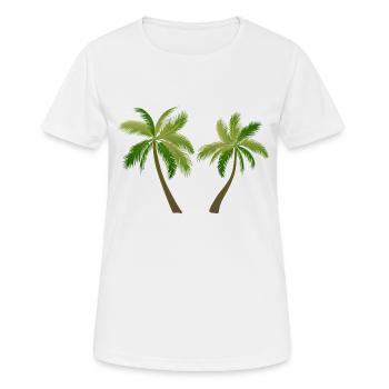 palm tree palm palms - Women's Breathable T-Shirt - white - Front - AI Model Female 172 dark (172cm)