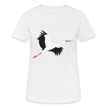 La cigogne s'envole - T-shirt respirant Femme - blanc - Devant - AI Model Female 172 dark (172cm)