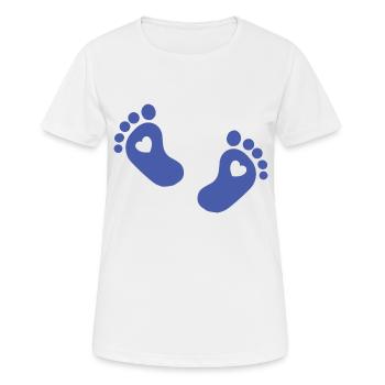 Pieds de bébé Pied de bébé bleu - T-shirt respirant Femme - blanc - Devant - AI Model Female 172 dark (172cm)