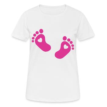 Pieds de bébé Pied de bébé rose - T-shirt respirant Femme - blanc - Devant - AI Model Female 172 dark (172cm)