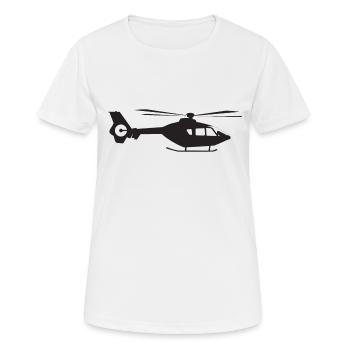 Hubschrauber Seitenansicht - Frauen T-Shirt atmungsaktiv - Weiß - Vorne - AI Model Female 172 dark (172cm)