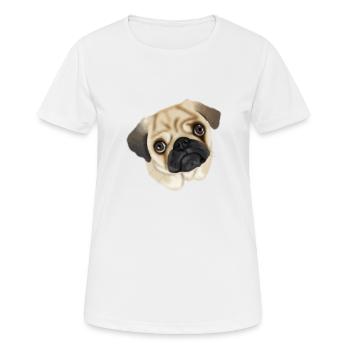 mops - Frauen T-Shirt atmungsaktiv - Weiß - Vorne - AI Model Female 172 dark (172cm)
