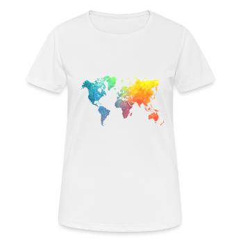 couleurs des cartes du monde - T-shirt respirant Femme - blanc - Devant - AI Model Female 172 dark (172cm)