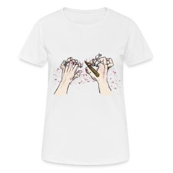 Wrecked Hands Climbing T-Shirt Design - Women's Breathable T-Shirt - white - Front - AI Model Female 172 dark (172cm)
