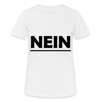 NEIN - Frauen T-Shirt atmungsaktiv - Weiß - Vorne - AI Model Female 172 dark (172cm)