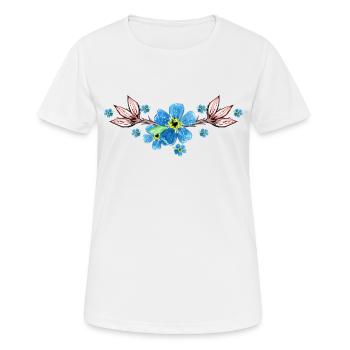 Fleurs - T-shirt respirant Femme - blanc - Devant - AI Model Female 172 dark (172cm)